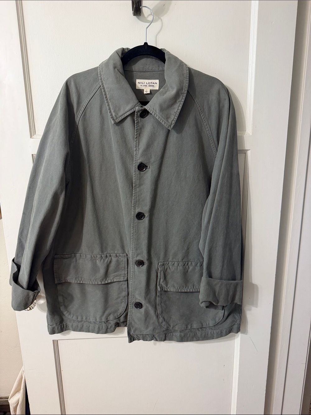 Nili Lotan women’s army green Lightweight Button Jacket